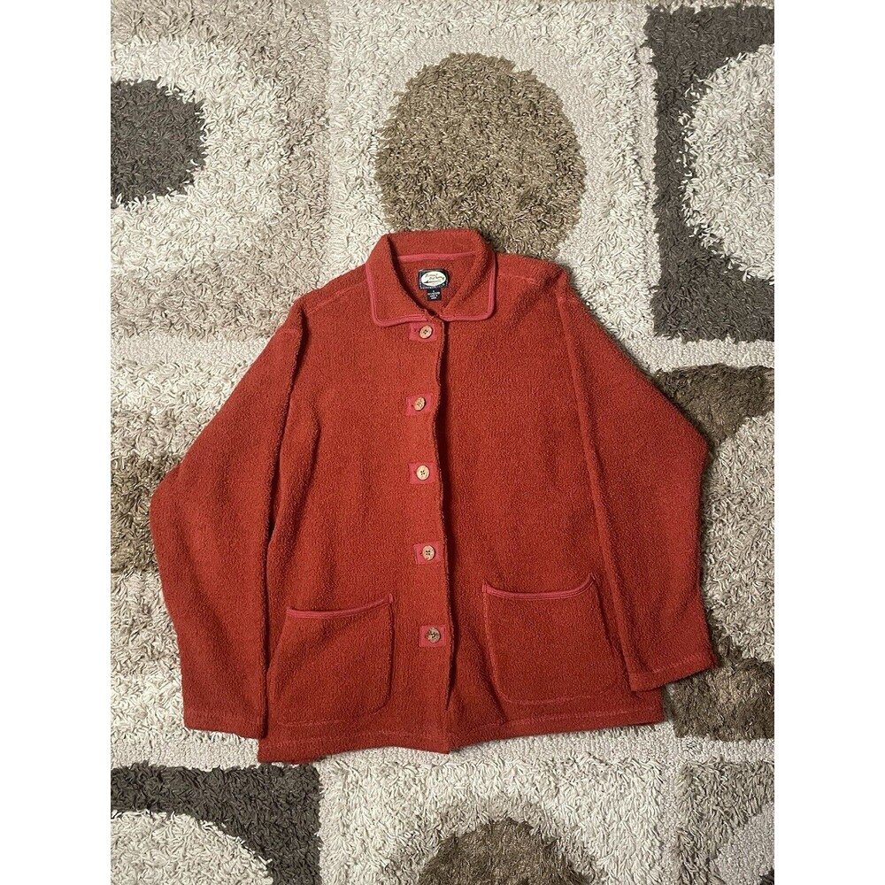 Tommy Bahama Men Small Oversized Thick Pea Coat Jacket Red